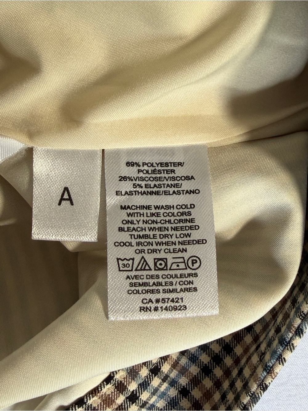 LOFT Plaid Mini Skirt Size 10 Brown Tan Blue Preppy Academia Fall A-Line - Picture 5 of 8